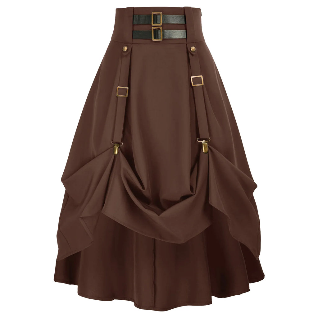 Jupe Steampunk Victorienne Asymétrique à Boucles – vue 8