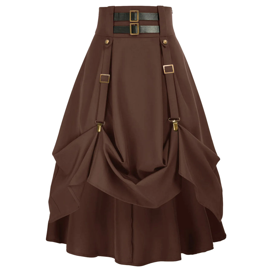 Jupe Médiévale Gothique Asymétrique – Tenue de Pirate Steampunk Femme