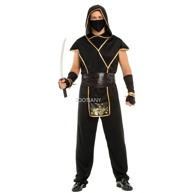 Déguisement Ninja Samouraï Noir et Or Homme