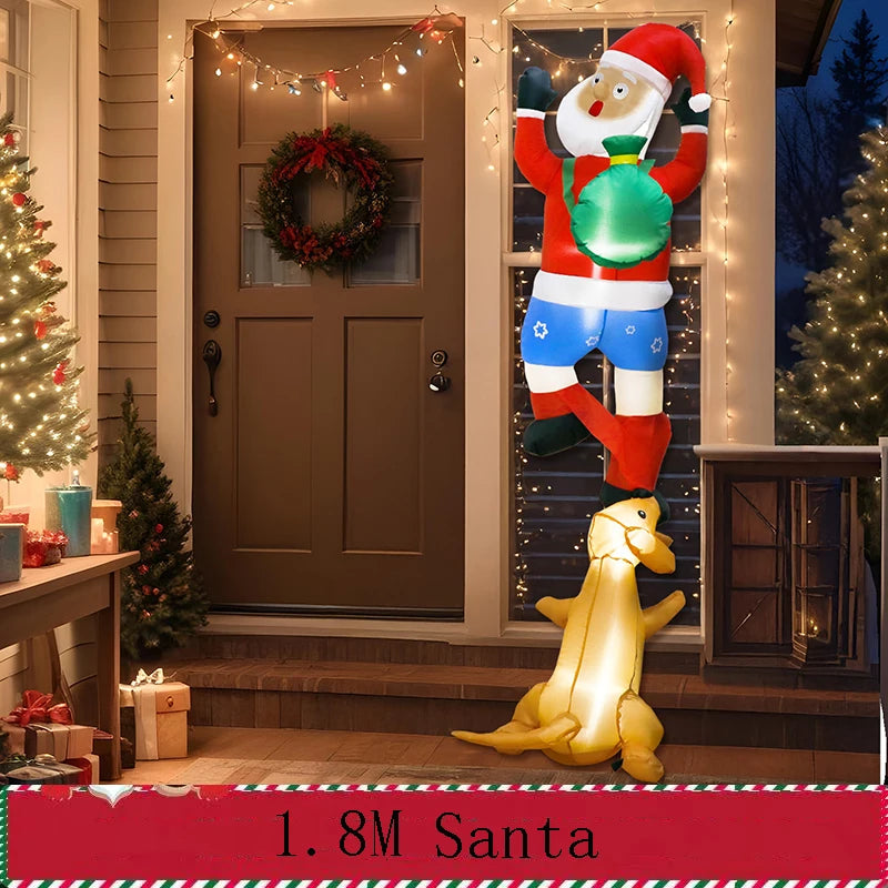 Père Noël Grimpeur Gonflable 2,4 m – Décoration Extérieure – vue 7