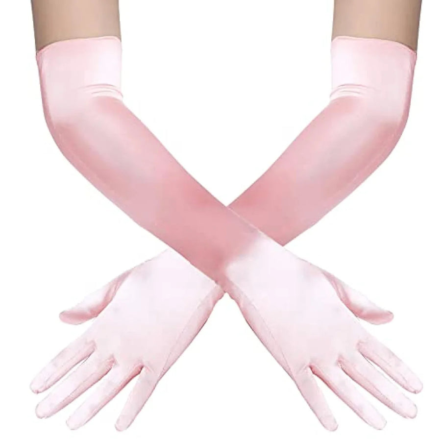 Gants Longs Satin Femme – 55 cm, Plusieurs Coloris