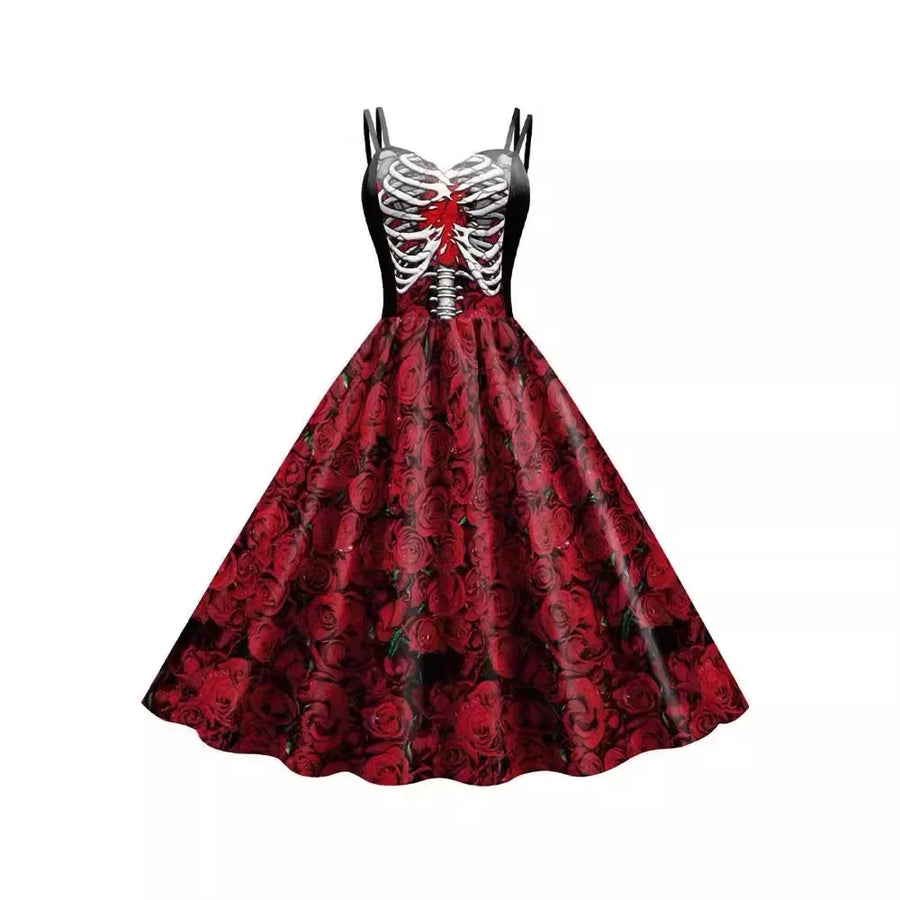 Robe Dos Nu Imprimé Tête de Mort Femme – vue 2