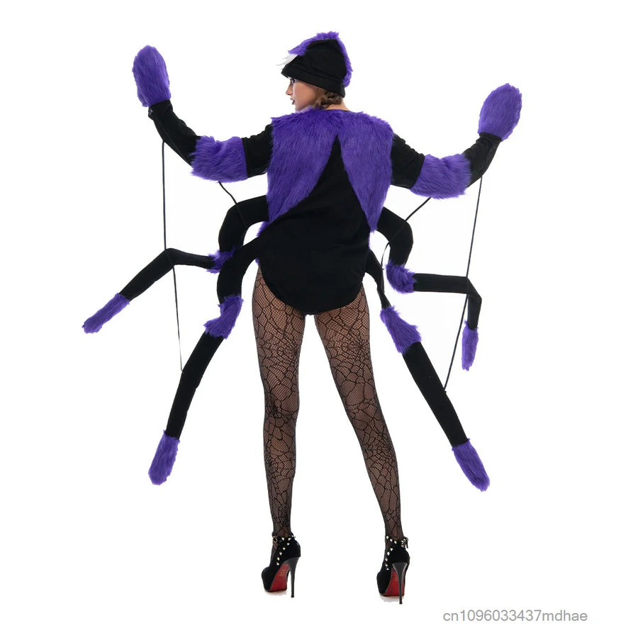 Body Araignée Violet Gothique avec Chapeau