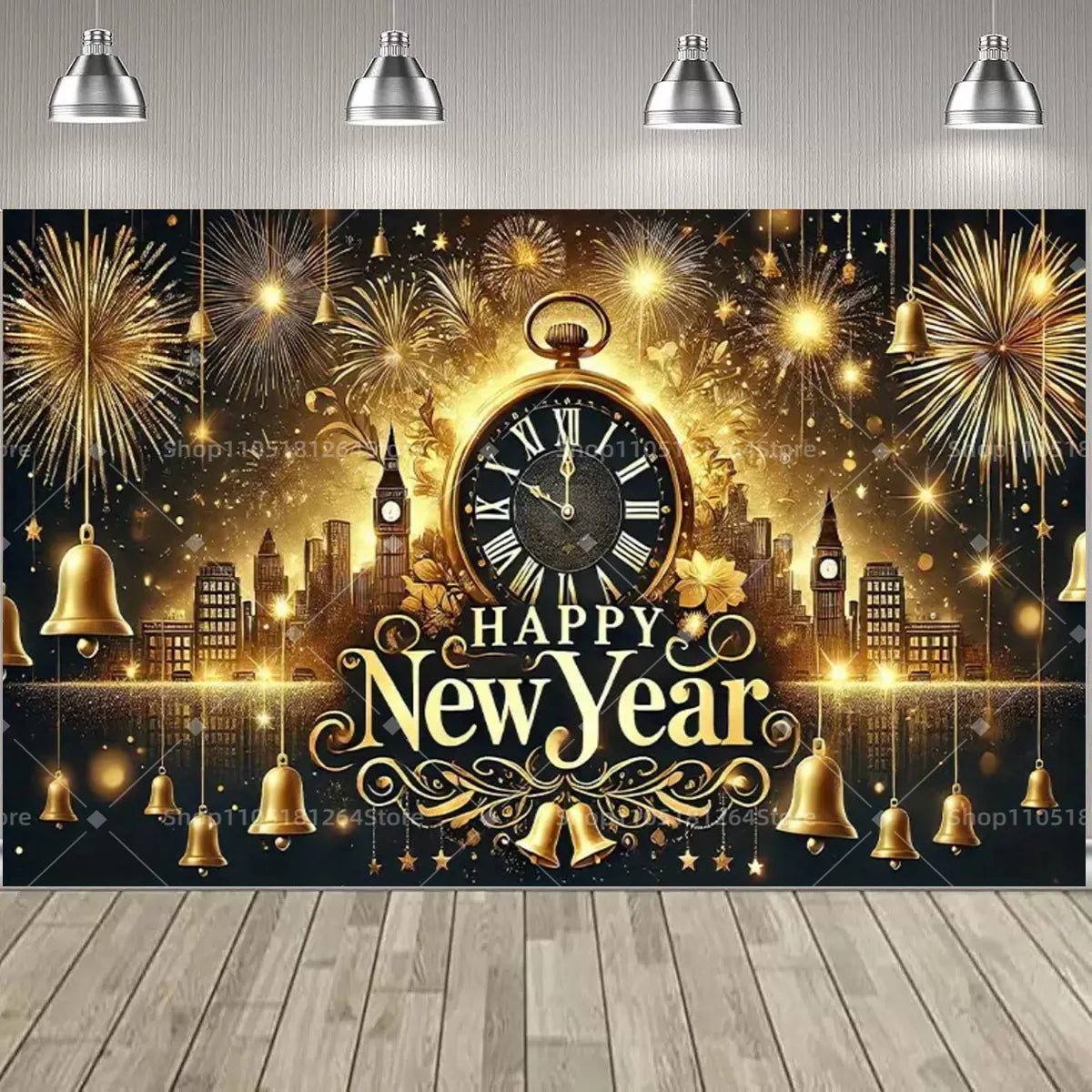 Toile de fond noir et or Nouvel An – vue 15