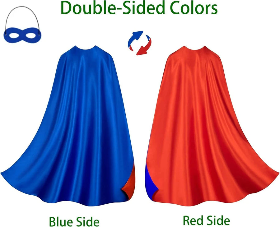 Cape et Masque de Super-Héros Famille Réversible