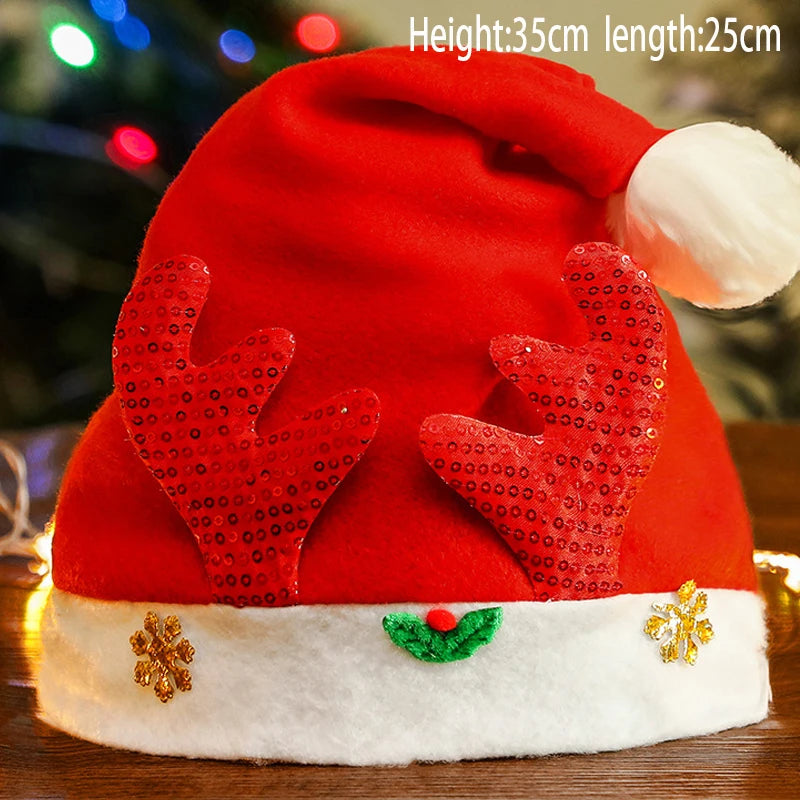 Bonnet de Père Noël Tricoté à Pompon et Fausse Fourrure – vue 11