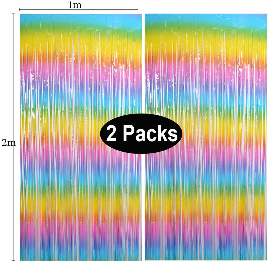 Rideaux à Franges Métallisés – Lot de 2, Plusieurs Couleurs