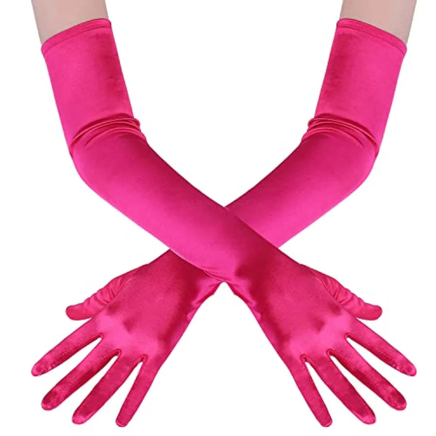 Gants Longs Satin Femme – 55 cm, Plusieurs Coloris