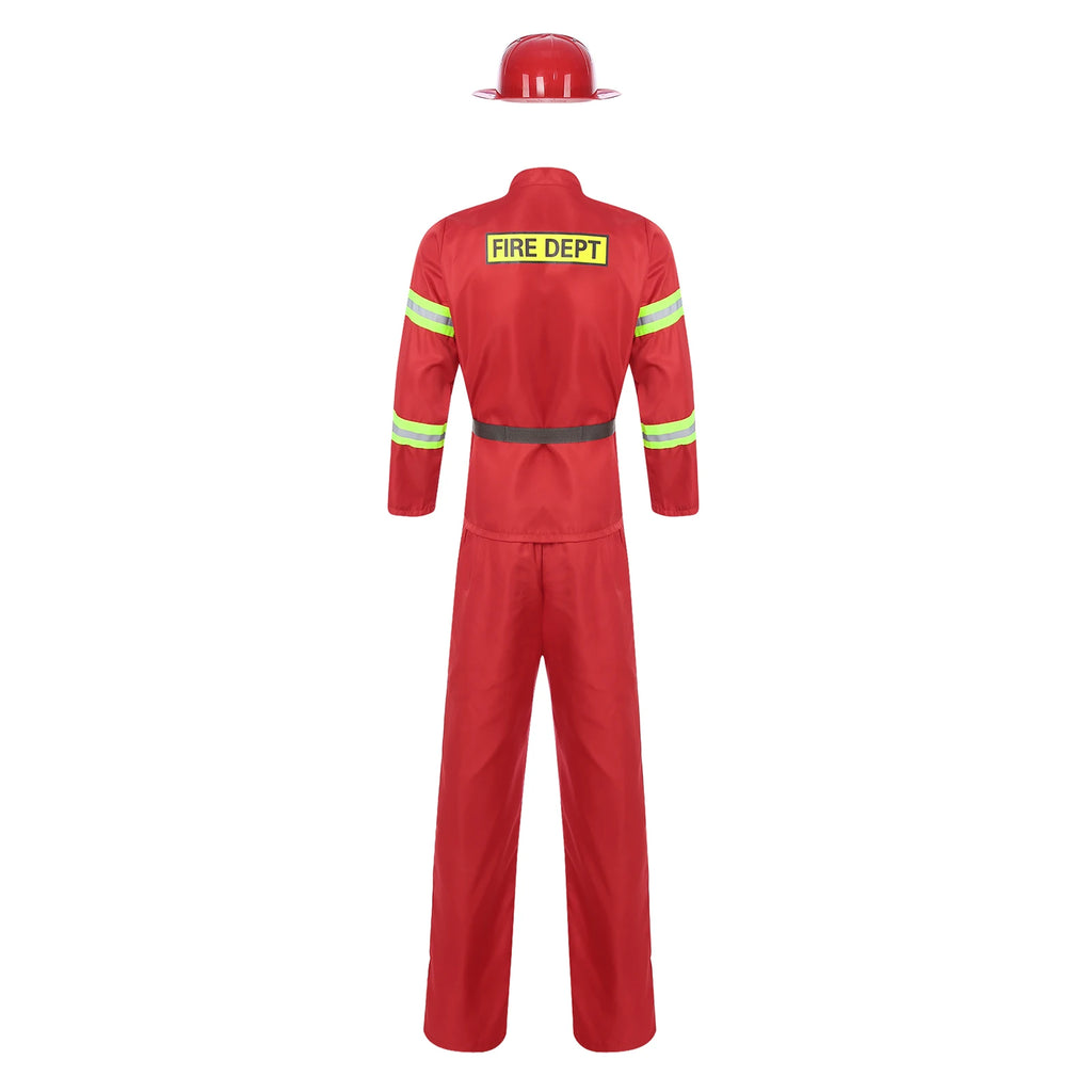 Déguisement Pompier Homme – Veste, Pantalon, Ceinture et Casque – vue 2