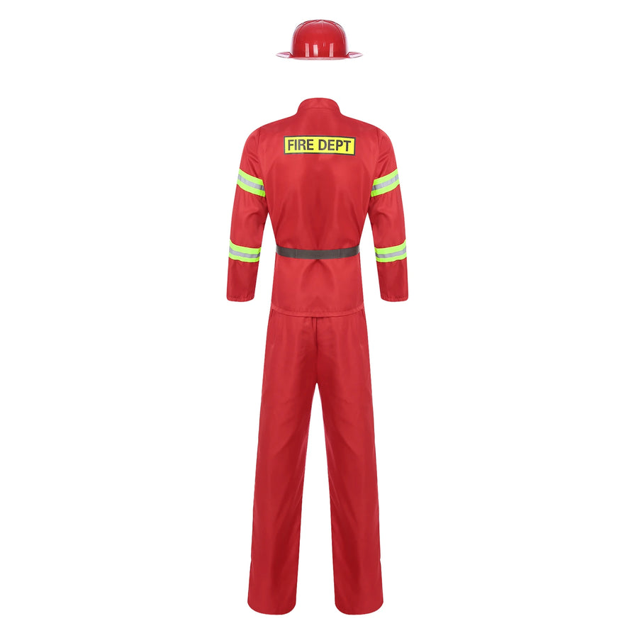 Déguisement Pompier Homme – Veste, Pantalon, Ceinture et Casque – vue 2