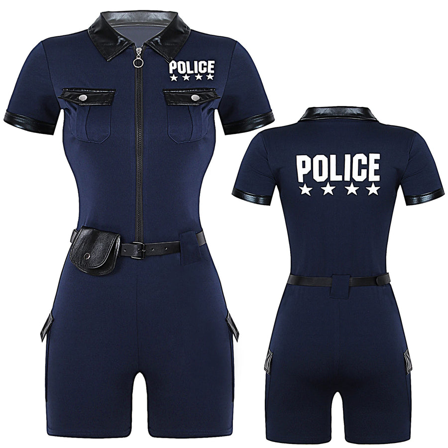 Déguisement Policière - Combinaison avec Ceinture et Casquette – vue 9