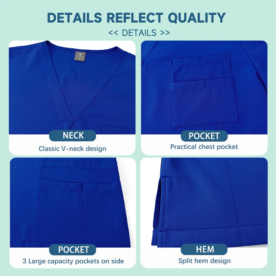 Tenue Médicale Mixte – Haut et Pantalon, Plusieurs Coloris