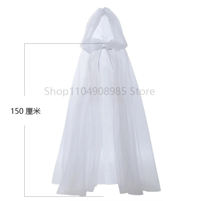 Cape de Sorcière Elfe en Tulle à Capuche – vue 9