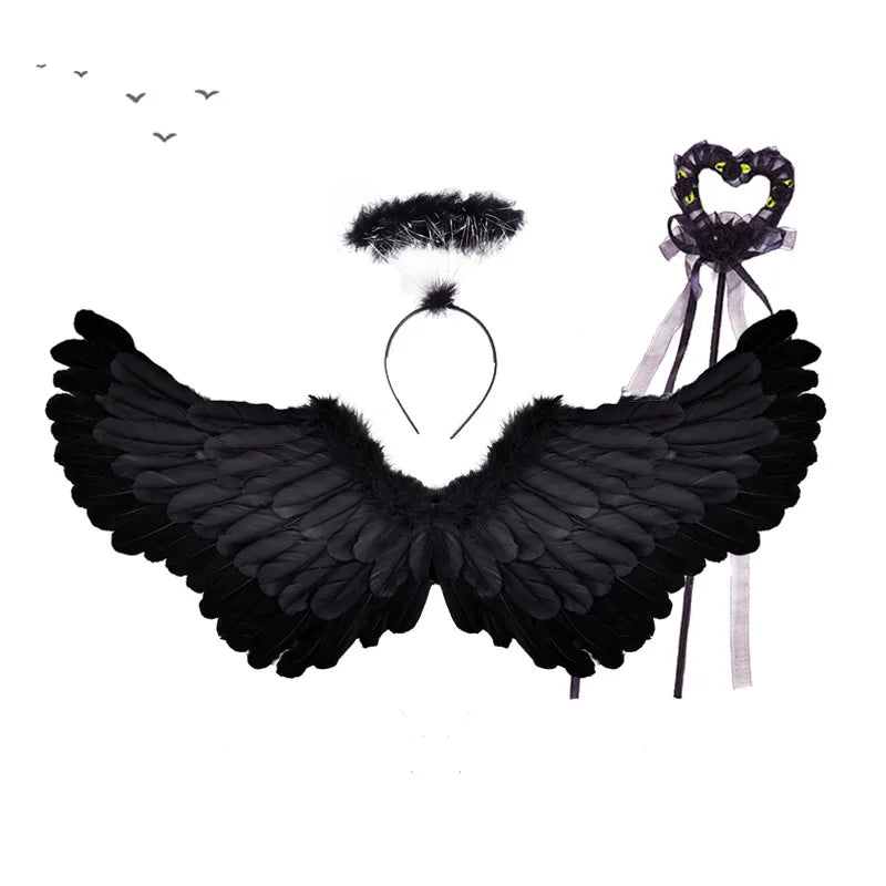 Kit Démon – Ailes Noires et Coiffe
