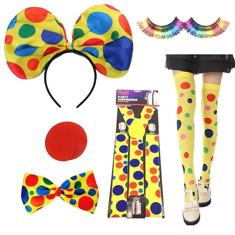 Kit Clown – Nez, Perruque, Nœud Papillon et Chapeau