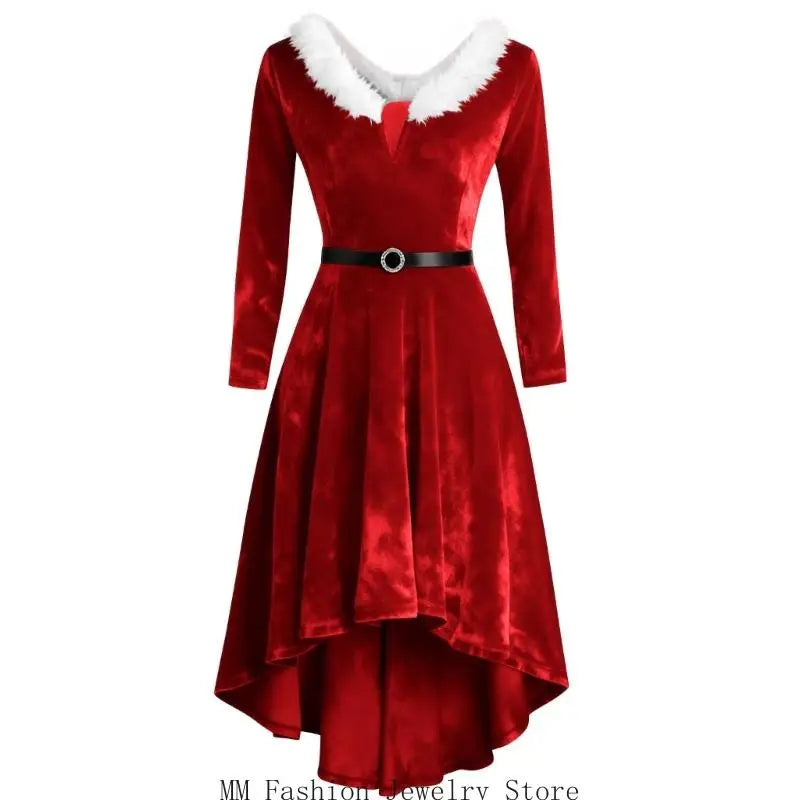 Robe Mère Noël à Franges Femme – Modèle Doré – vue 5