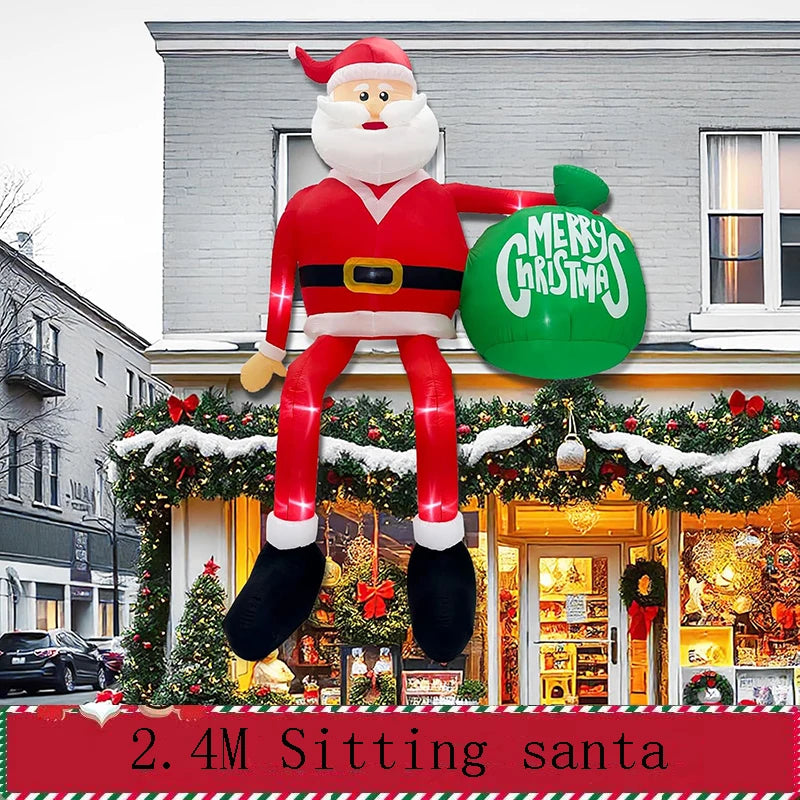 Père Noël Grimpeur Gonflable 2,4 m – Décoration Extérieure – vue 9