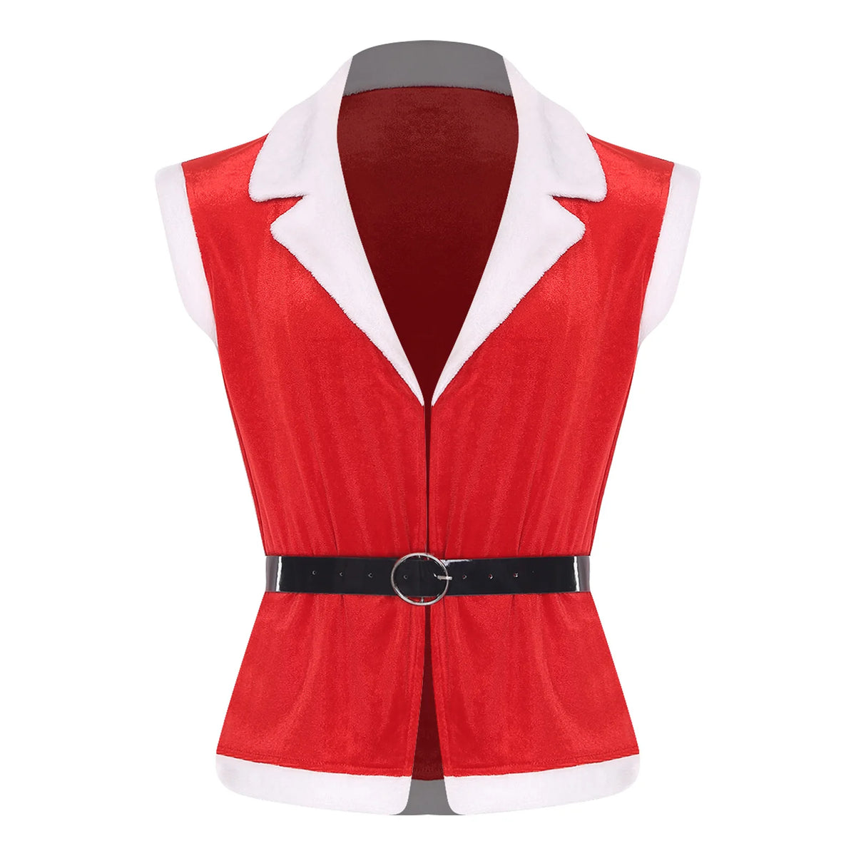 Gilet Père Noël en Velours avec Ceinture – vue 7