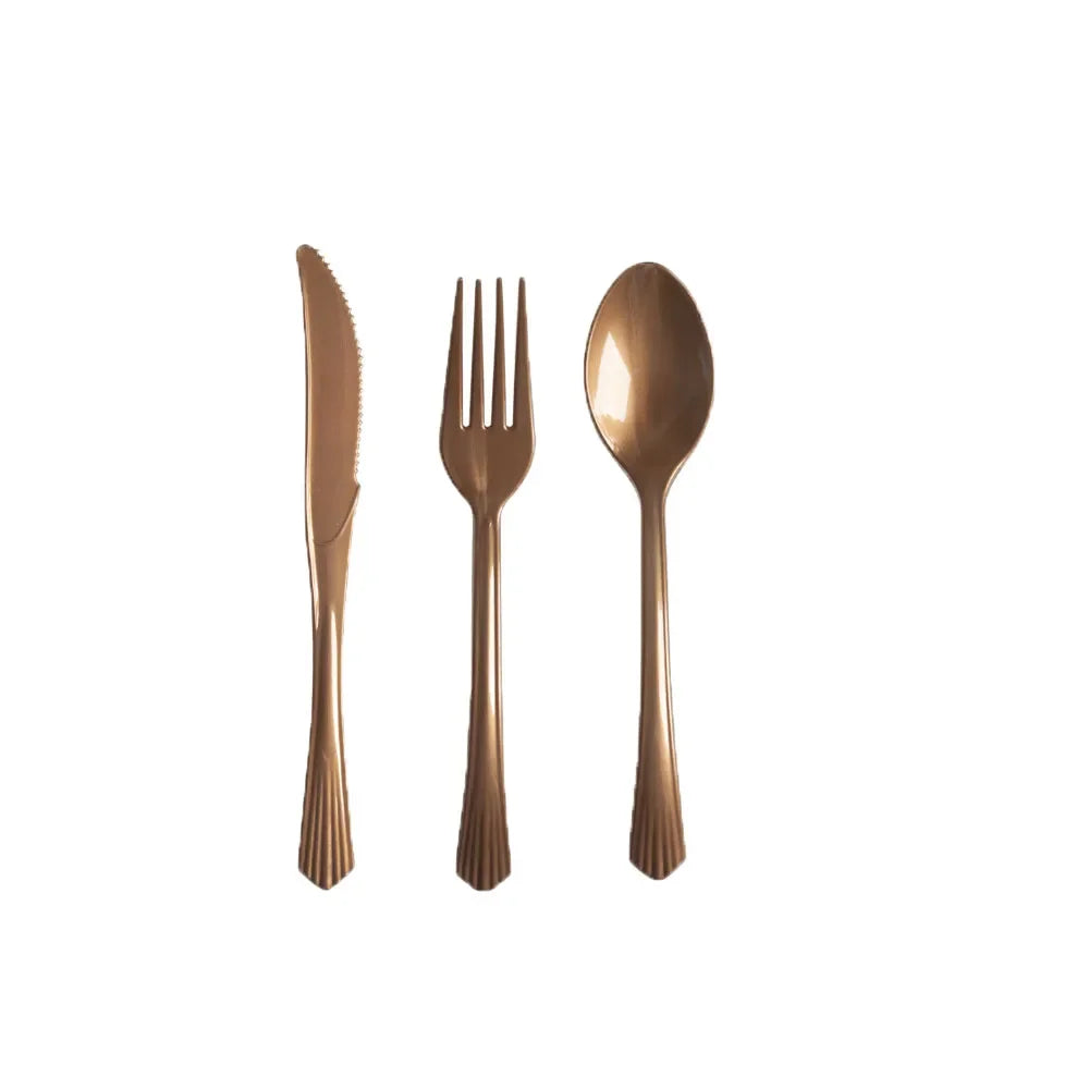 Couverts Jetables Dorés – Lots de 10, Cuillères et Fourchettes