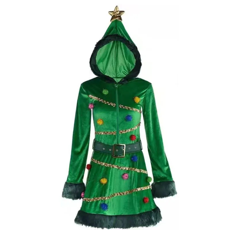 Robe Sapin de Noël Femme – Tenue de Scène Complète – vue 7