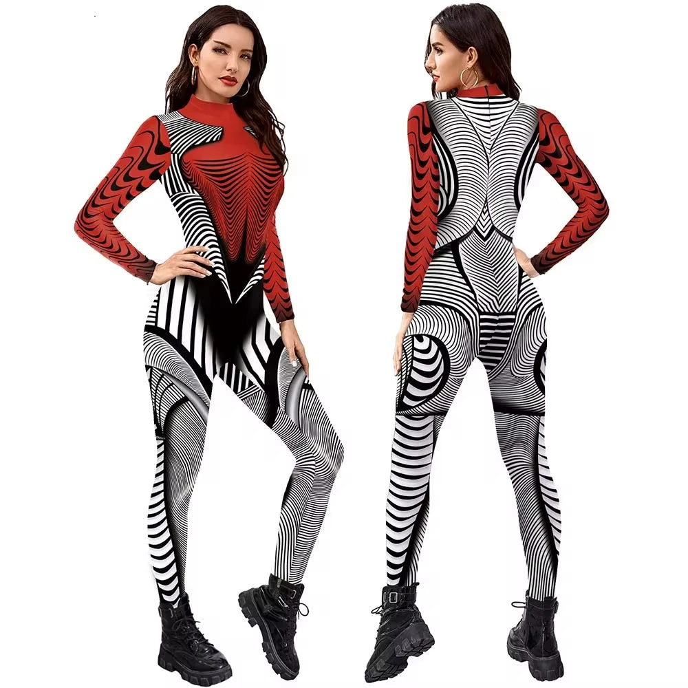 Combinaison Femme à Motifs 3D – Modèles A, B et C, S à XL