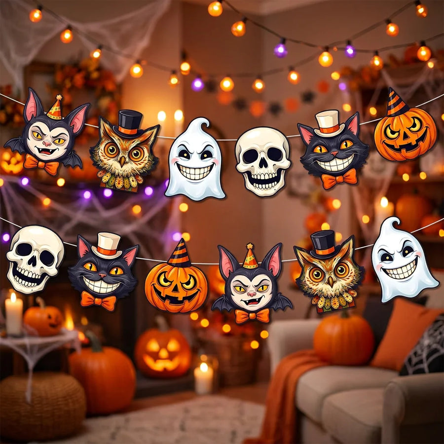 Guirlande décorative noir Halloween 3 - Panoplia
