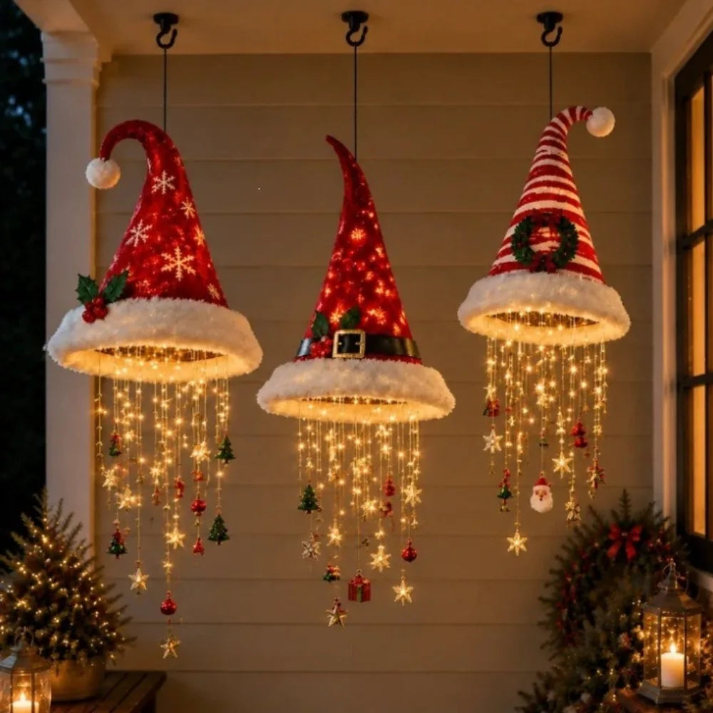 Guirlande Lumineuse Bonnets de Père Noël LED