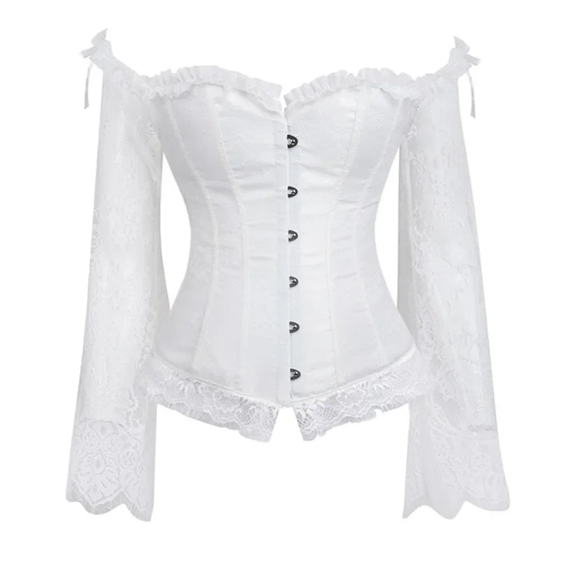 Corset Gothique à Manches en Dentelle