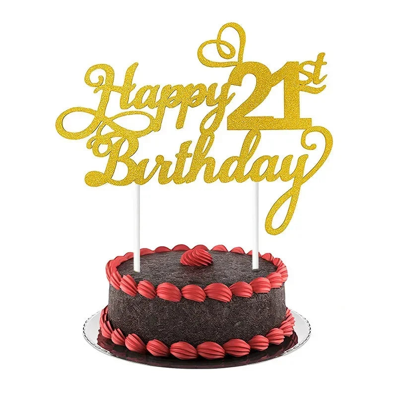Topper Gâteau Happy Birthday Chiffre d'Âge - Lot de 1 à 20 pièces – vue 7