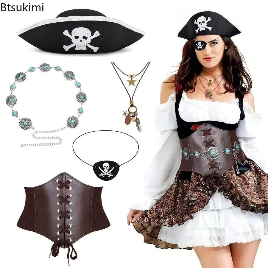 Kit Accessoires Pirate – Foulard et Ceinture Chaîne – vue 4