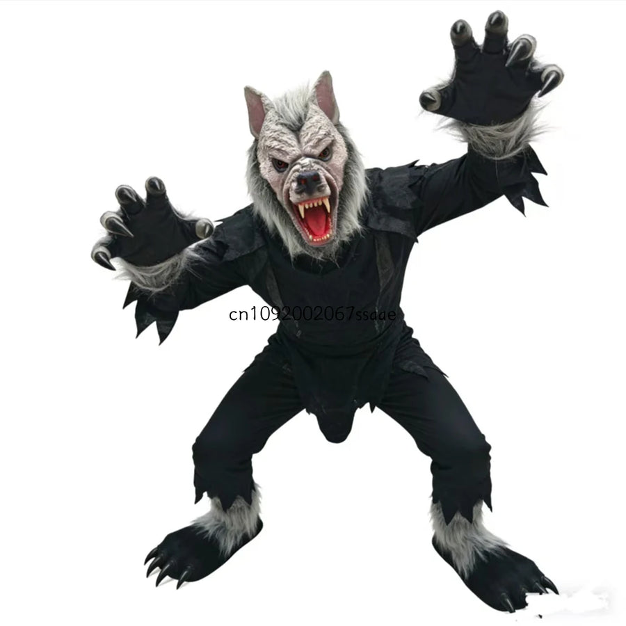 Déguisement Loup-Garou Peluche – Tête, Griffes et Pieds – vue 4
