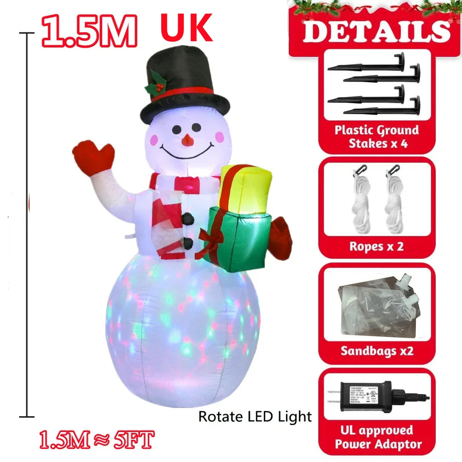 Père Noël sur Ours Polaire Gonflable 2,1 m – Décoration – vue 9