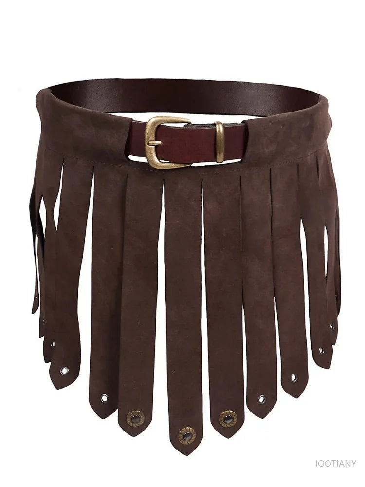 Jupe Viking Gladiateur en Simili Cuir – vue 5