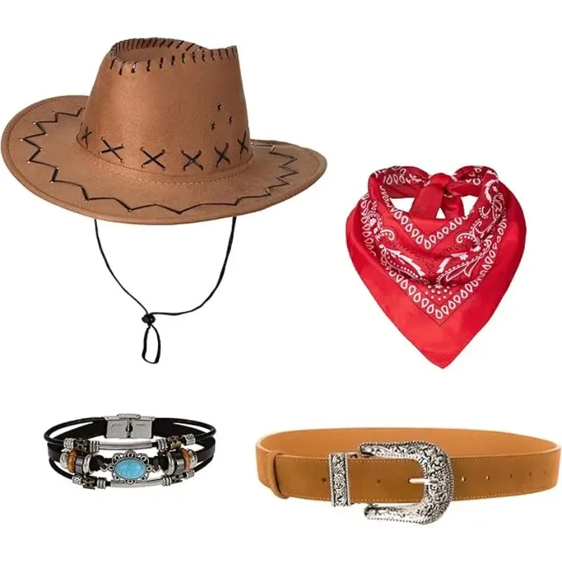 Kit Cow-Boy – Gilet à Franges, Chapeau, Ceinture et Bandana – vue 4