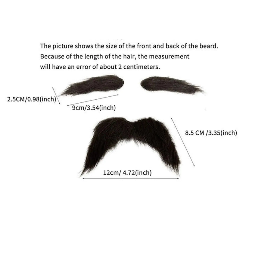 Kit Fausse Moustache et Sourcils Auto-Adhésifs - Déguisement – vue 7
