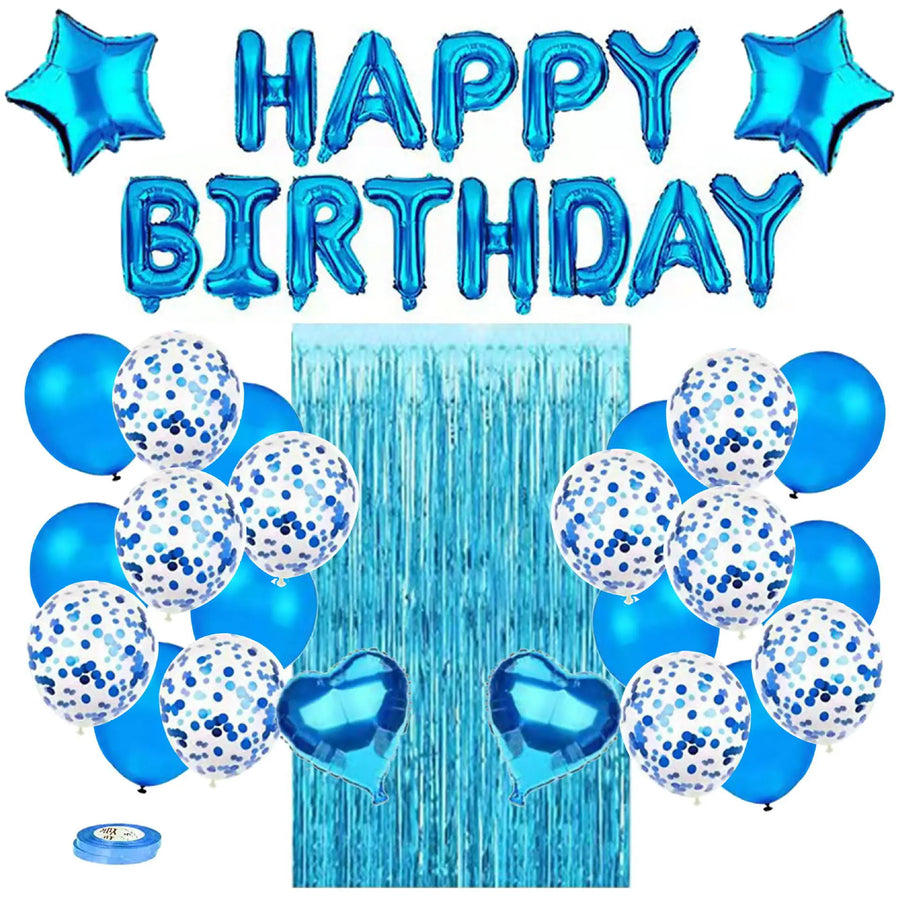 Kit Décoration Ballons Happy Birthday Or Rose avec Confettis – vue 10