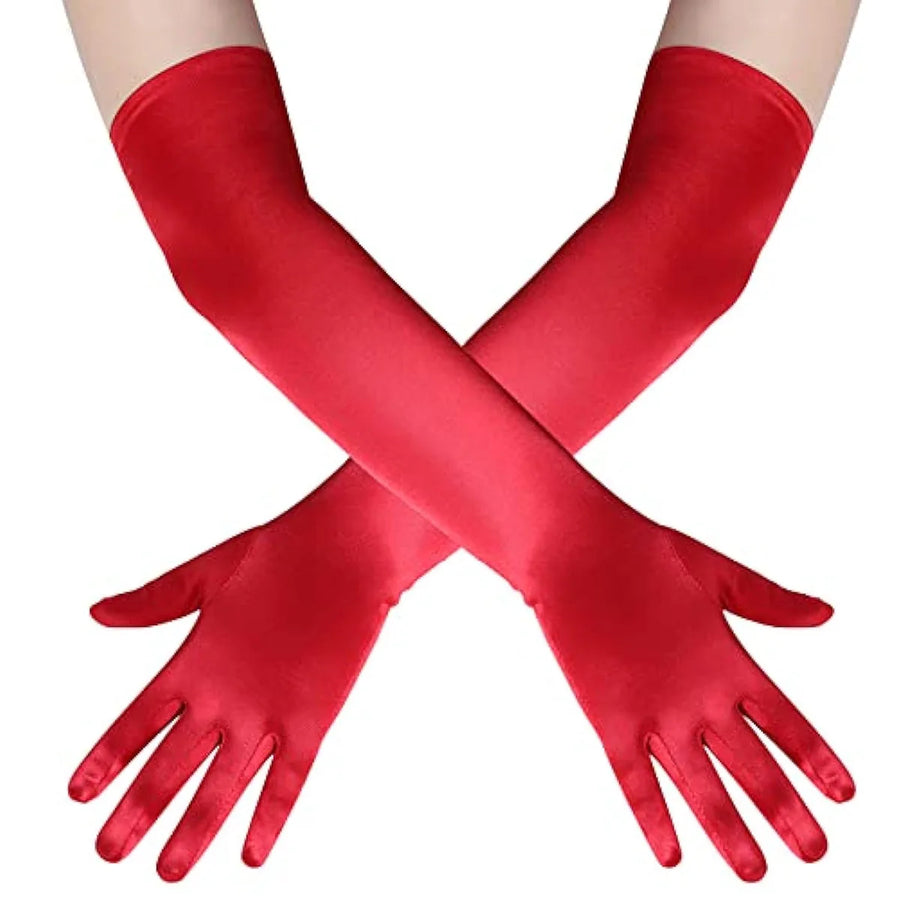 Gants Longs Satin Femme – 55 cm, Plusieurs Coloris