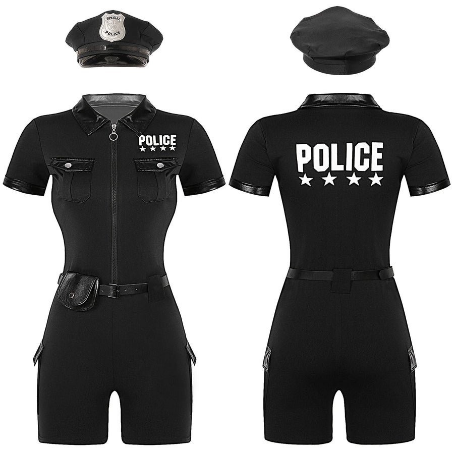 Déguisement Policière - Combinaison avec Ceinture et Casquette – vue 8