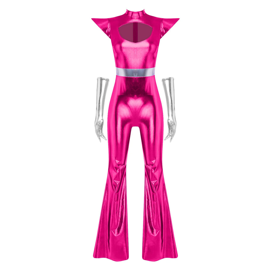 Combinaison Disco Alien Métallisée Femme – vue 8