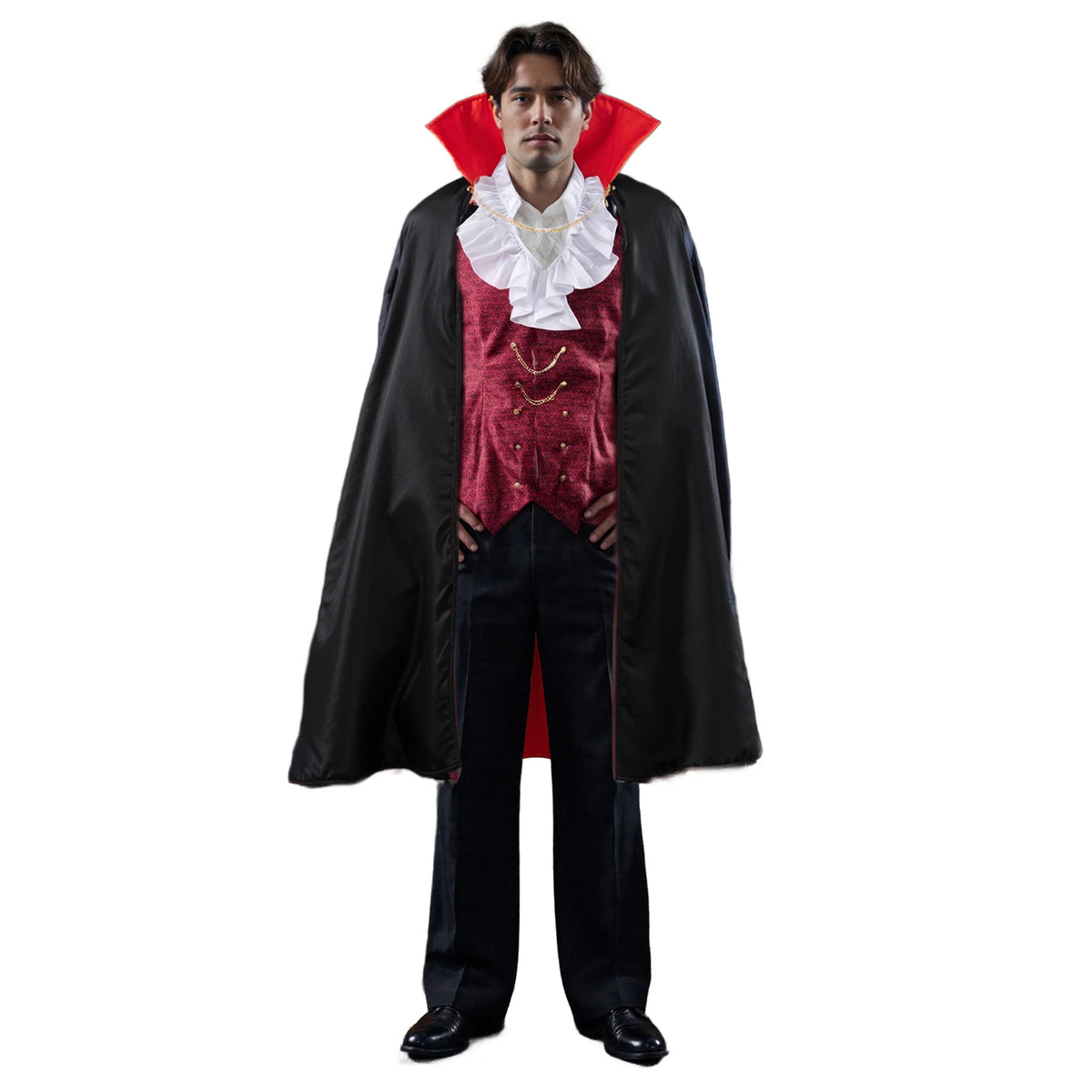Chemise Vampire avec Gilet et Cape Homme – vue 7