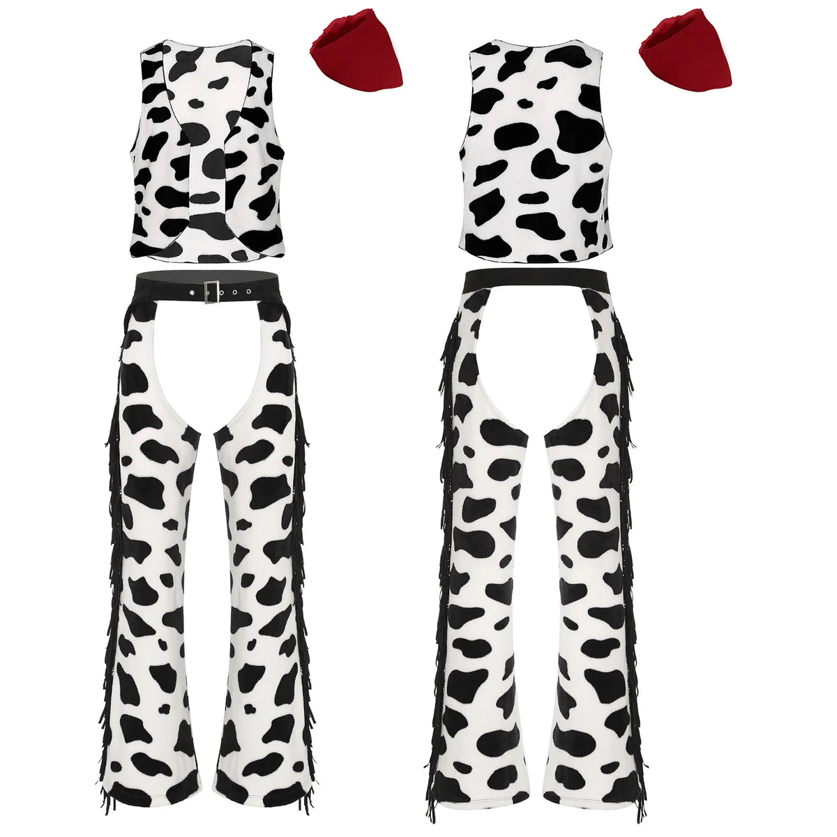Pantalon Cow-Girl Imprimé Vache à Franges – vue 10
