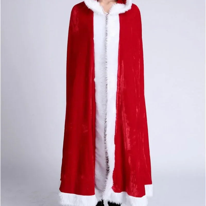 Cape Père Noël en Velours avec Bonnet – vue 6