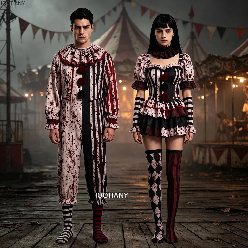 Robe Clown Horreur Ensanglantée Rayée