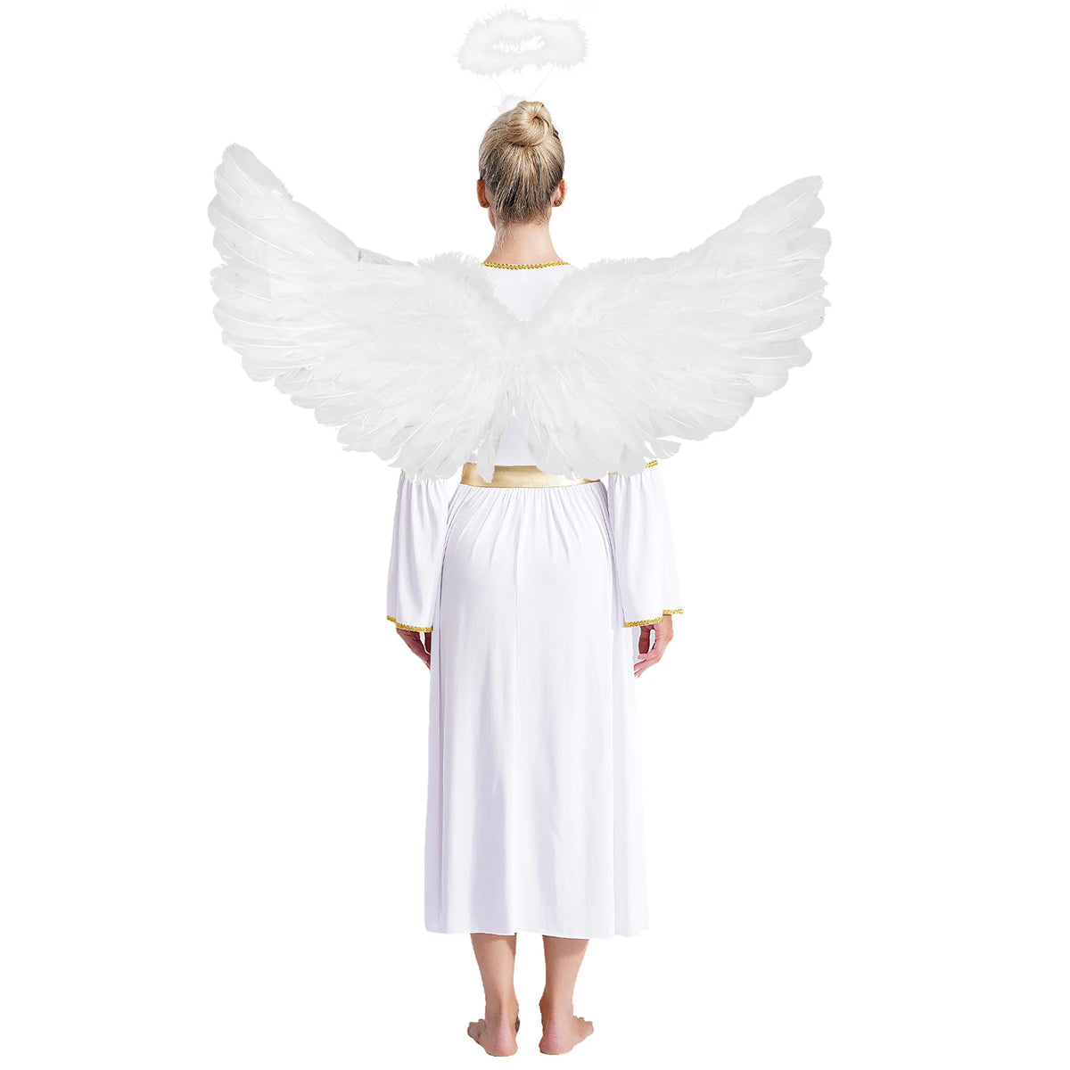 Déguisement Ange Femme 3 Pièces – Robe, Ailes et Coiffe