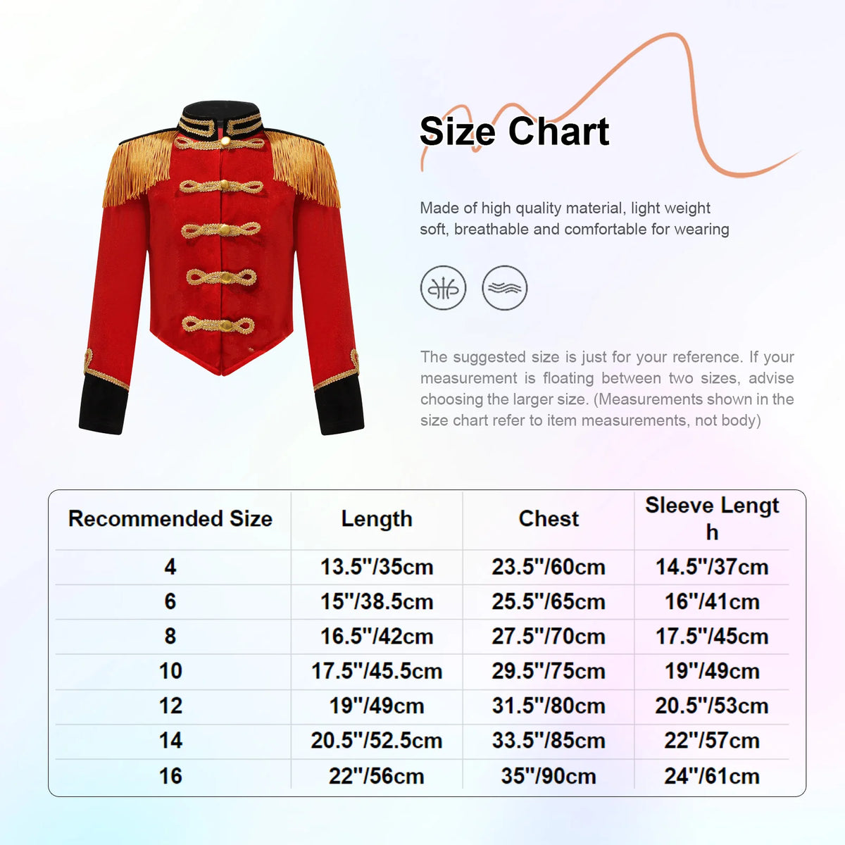Veste Tambour-Major Enfant – Plusieurs Coloris et Tailles
