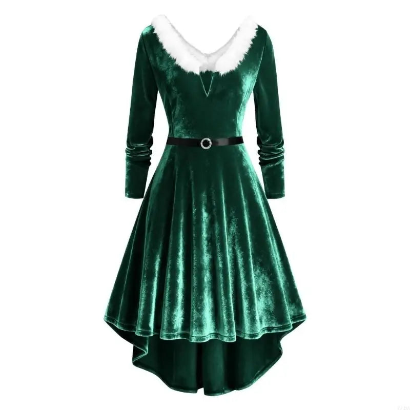 Robe Mère Noël à Franges Femme