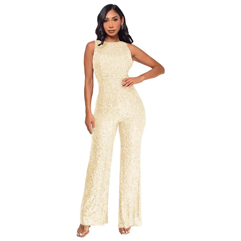 Combinaison Femme à Sequins – Sans Manches