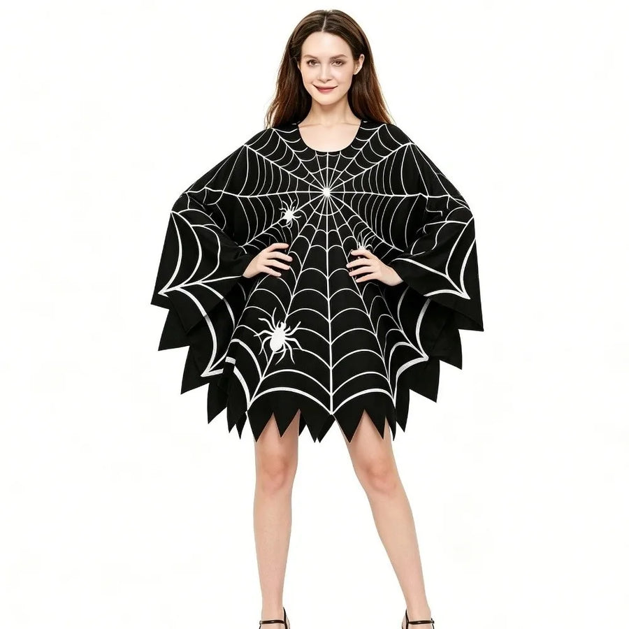 Poncho Toile d'Araignée Noir