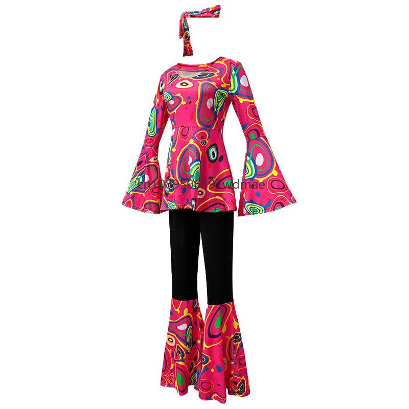 Déguisement Hippie Disco Femme Multicolore avec Bandeau – vue 7