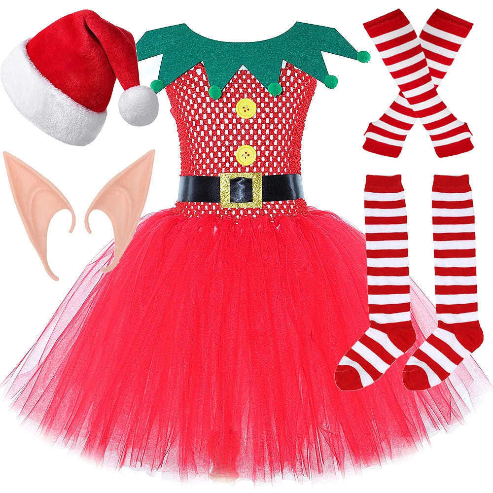 Robe Tutu Lutine Rouge et Verte Fille